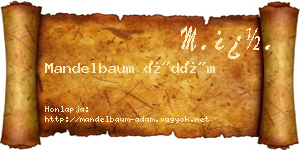 Mandelbaum Ádám névjegykártya